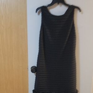 Adrianna Papell Black Textured Mini Dress